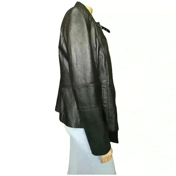 Decoded women’s black biker leather jacket size XL - Picture 4 of 10
